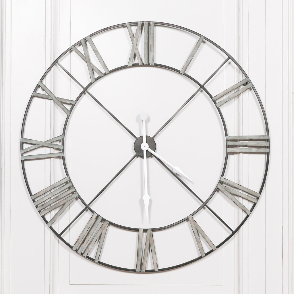 extra large skeleton wall clock black and silver uk online for sale buy rustic skeleton clock for wall uk large farmhouse clock uk