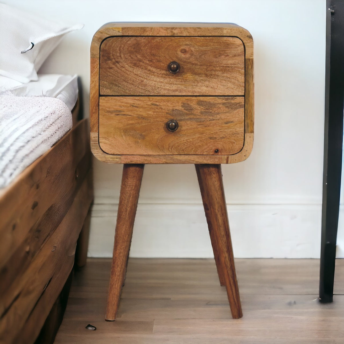 small wooden bedside table uk compact nightstand petite bedside table slim bedside table uk space saving bedside table online uk London