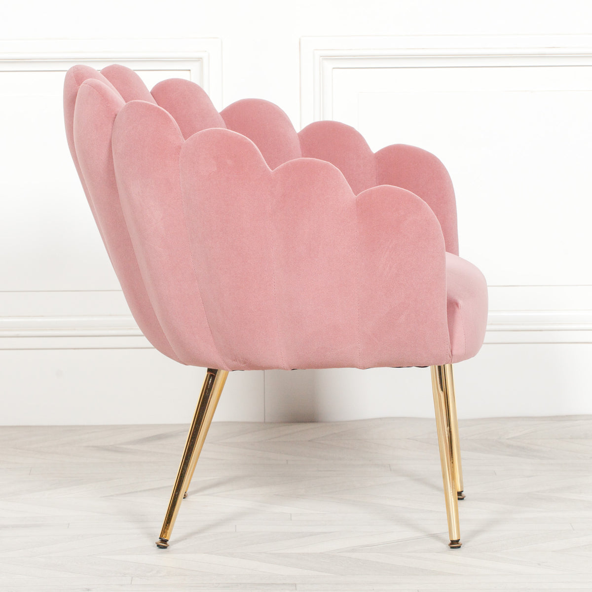 Pink velvet shell chair scalloped chair scallop chair oyster chair velvet scalloped back chair