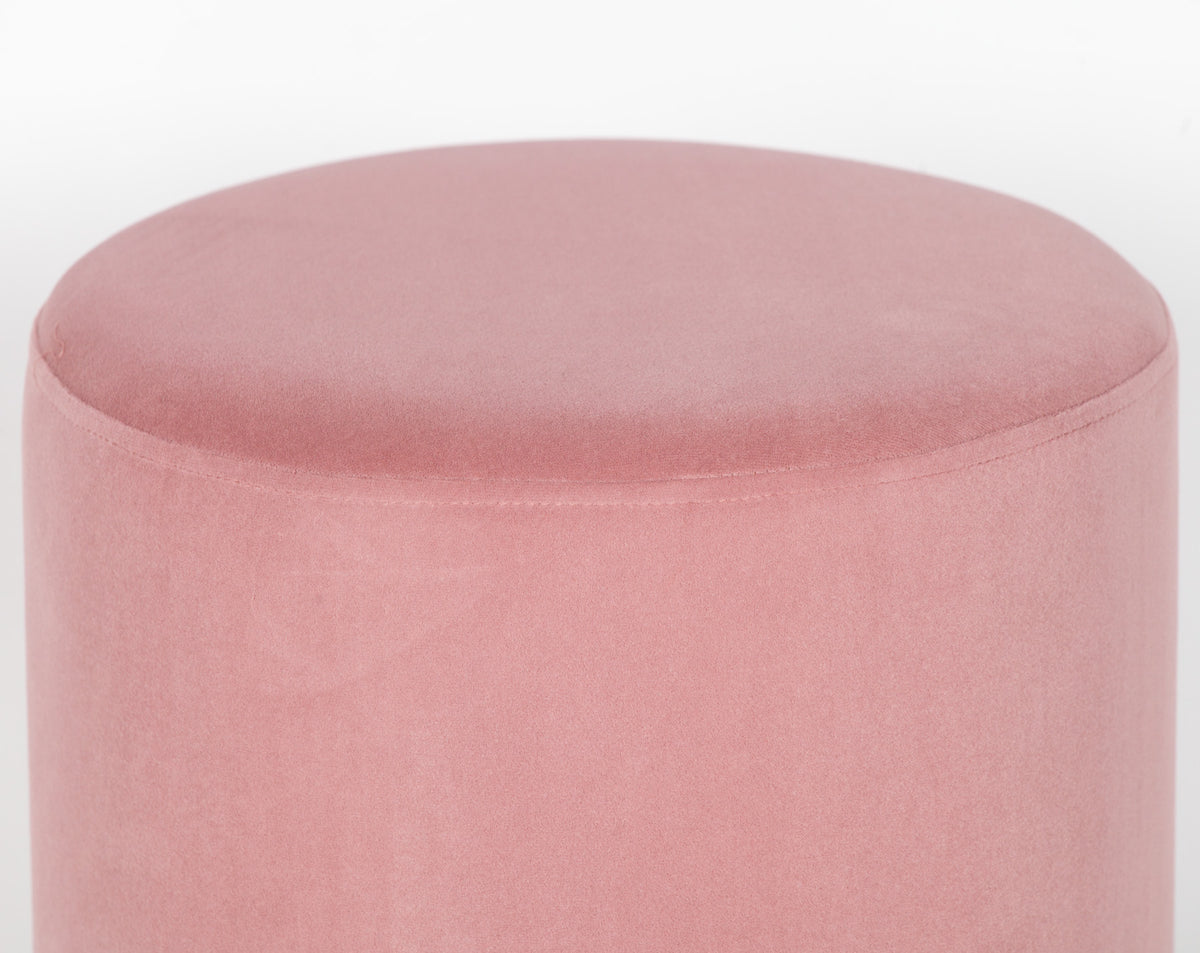 Pink velvet footstool pink stool