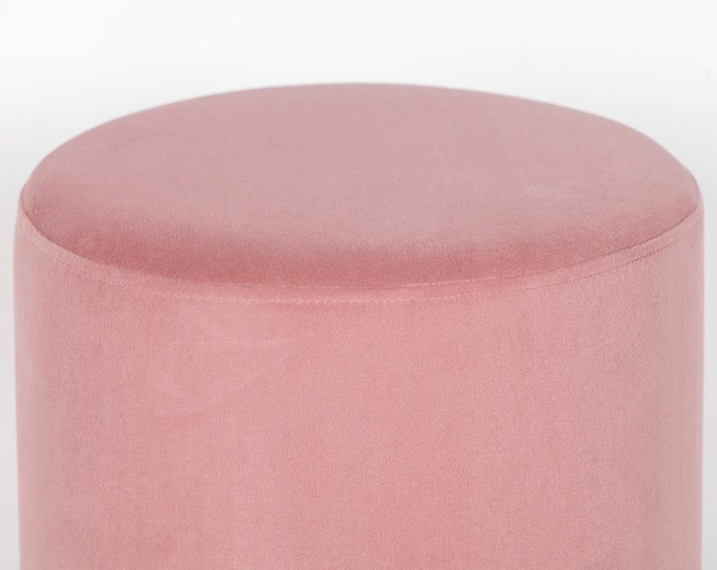 Pink velvet footstool pink stool