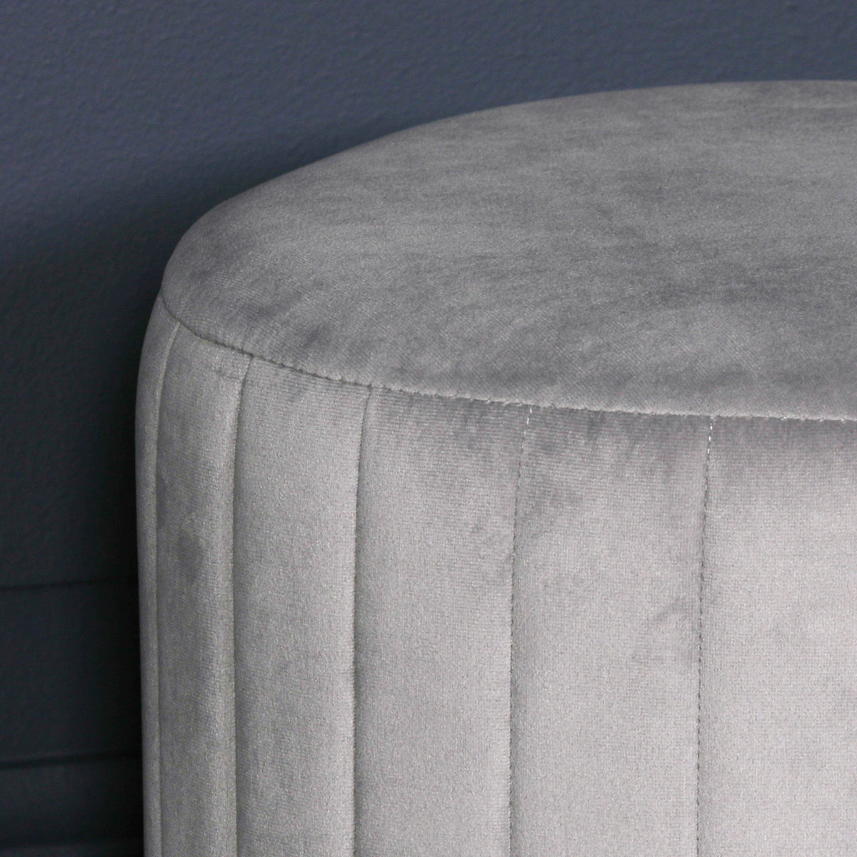 grey velvet dressing table stool