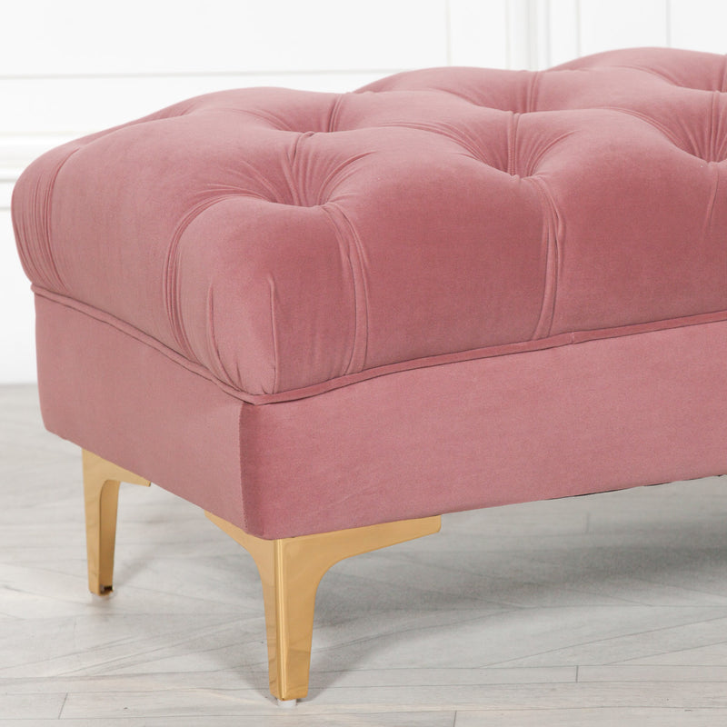 Pink velvet living room stool sofa stool hallway bench ottoman bench uk online best furniture stores uk