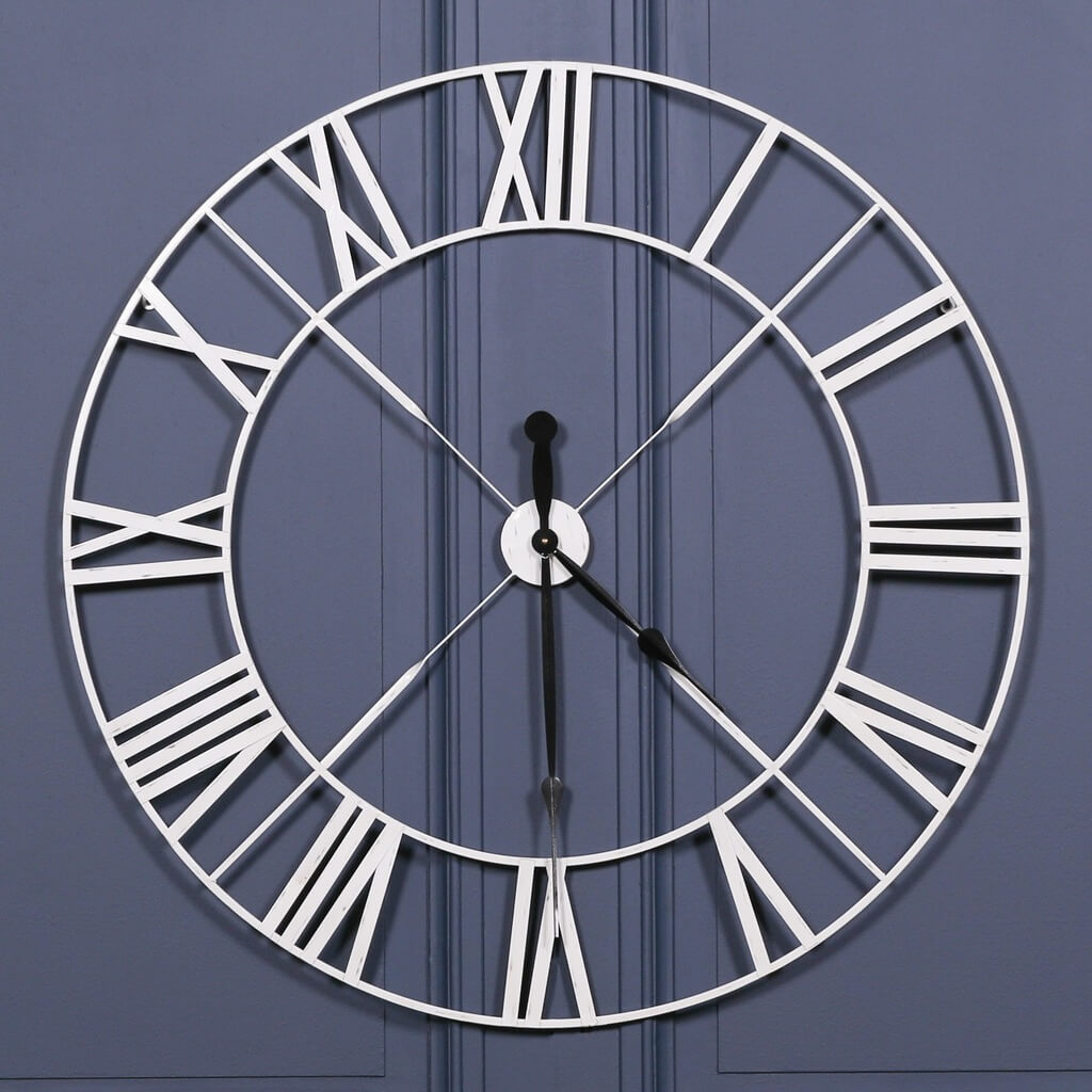 white skeleton wall clock 110cm giant wall clock