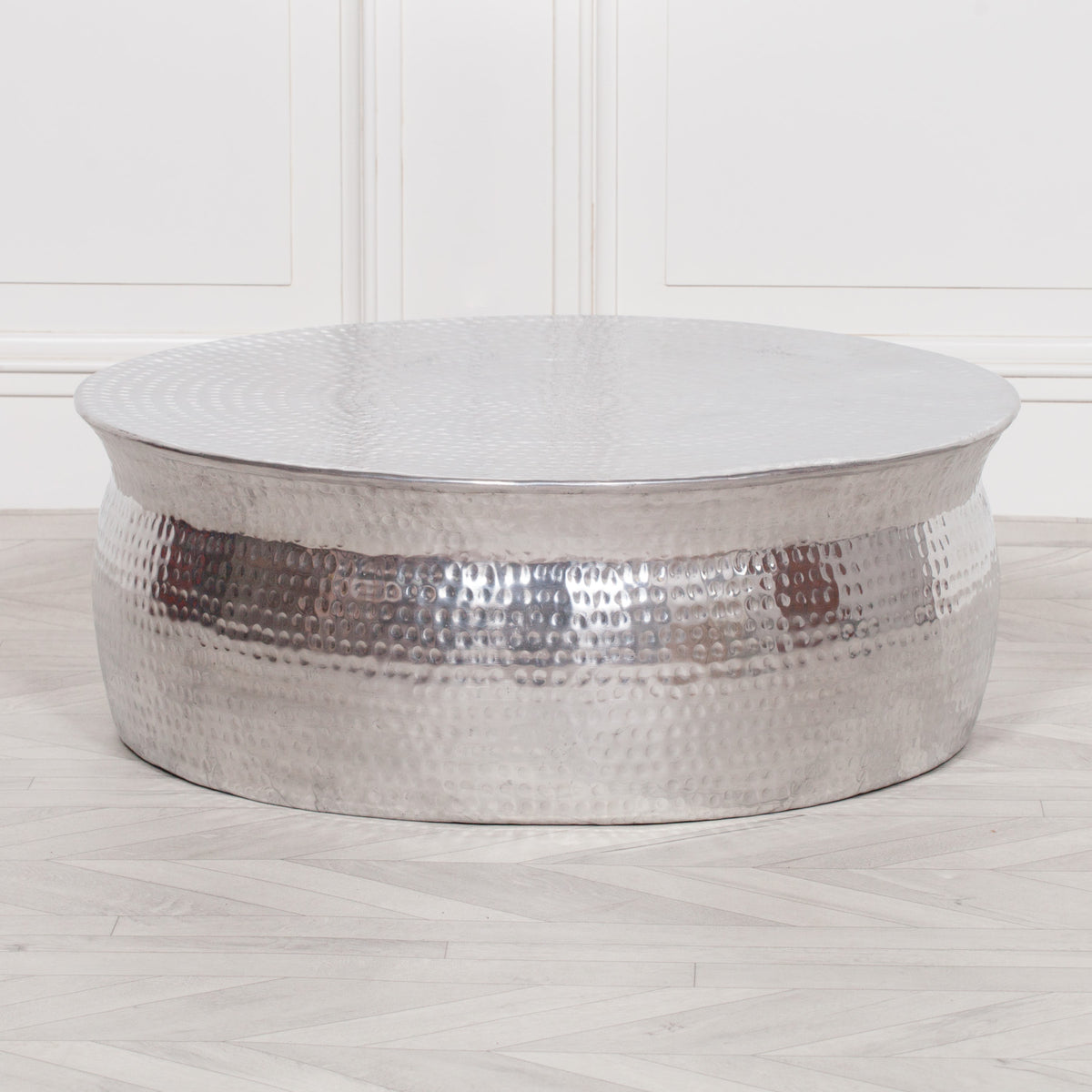 Interior design modern furniture home hammered metal coffee table uk round coffee table silver uk