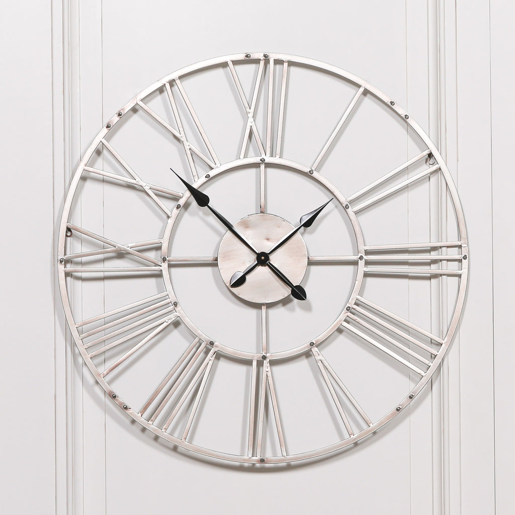 large silver skeleton wall clock 92cm extra large clock wall uk