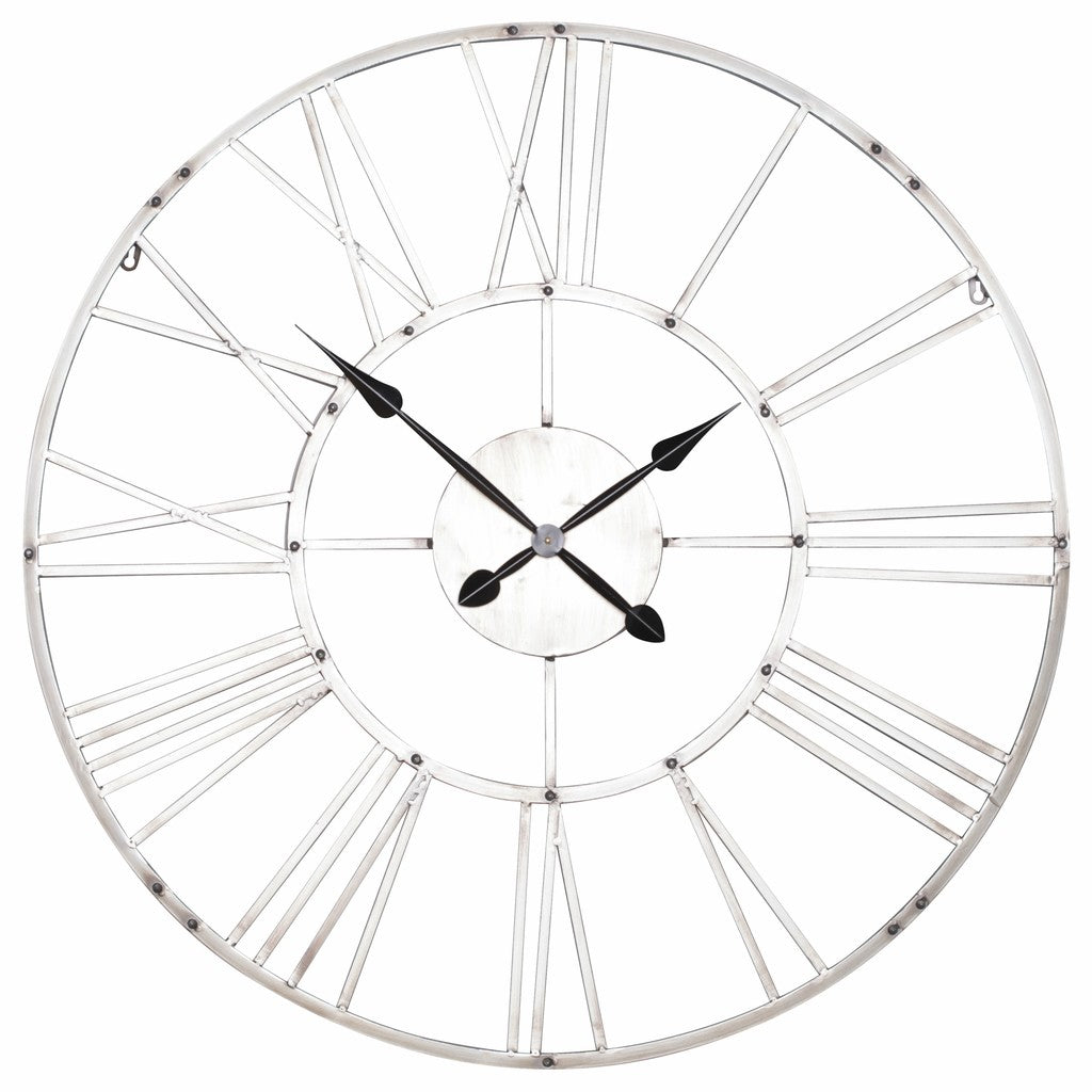 Skeleton clock silver 100cm