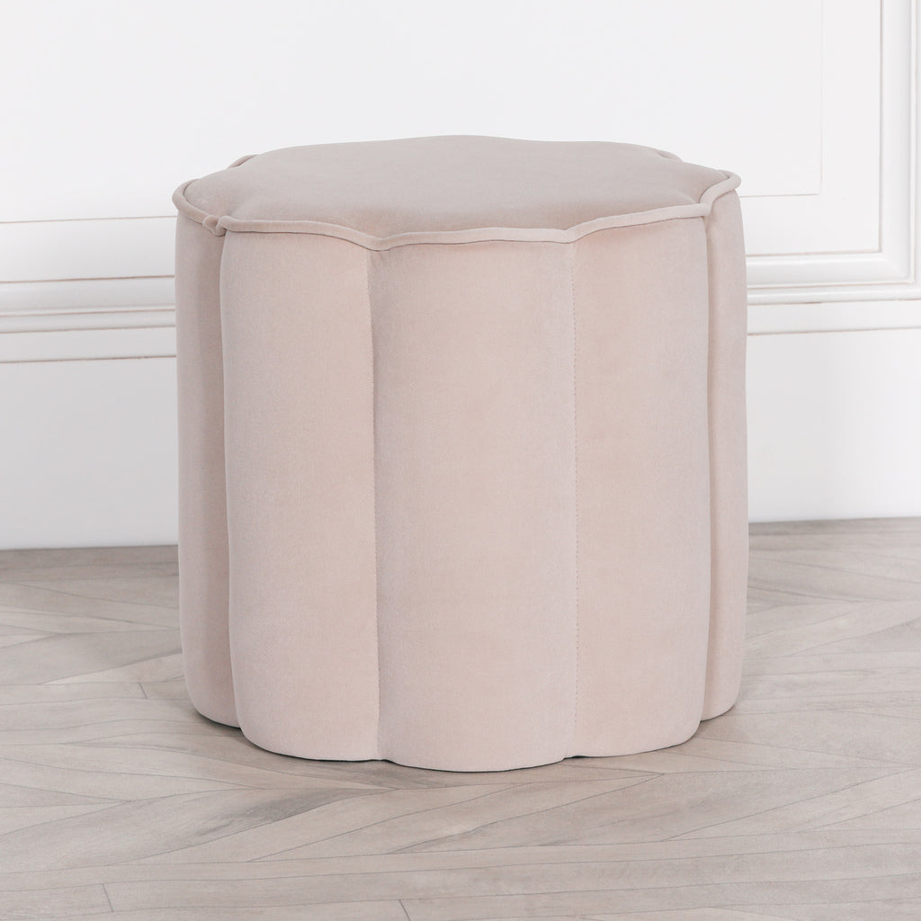 beige velvet footstool for living room uk
