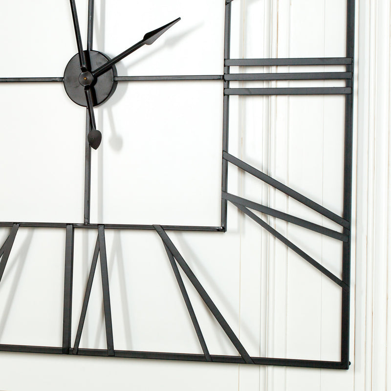 Buy Extra Large Square Black Skeleton Clock Giant wall clock for sale uk