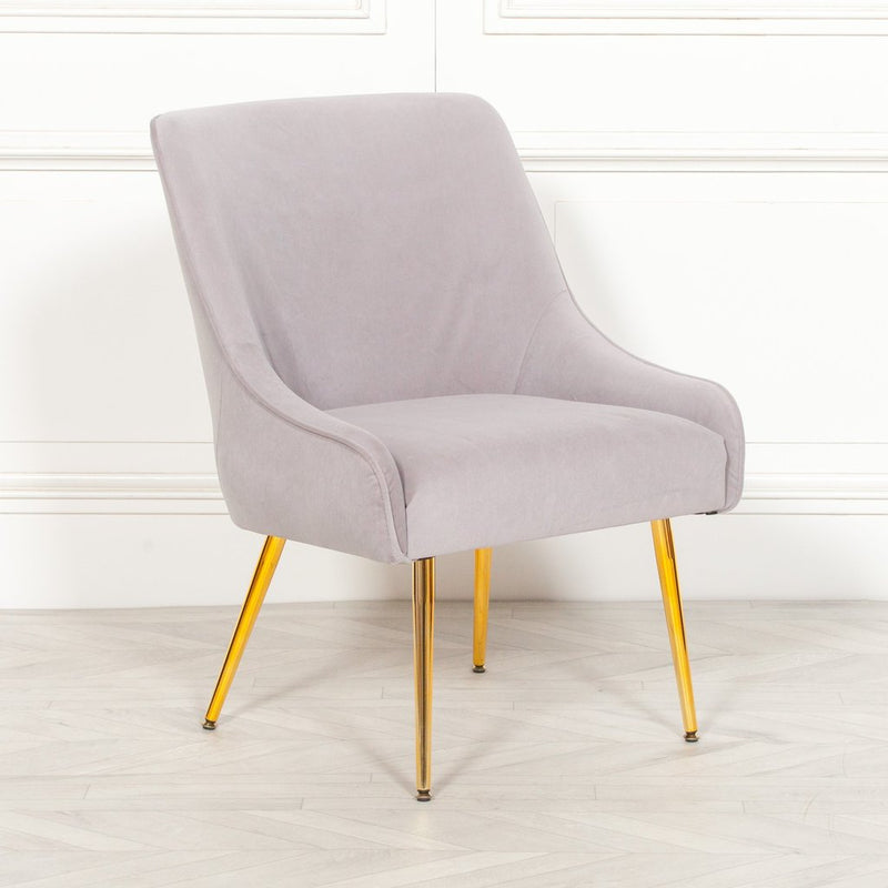 grey velvet dining chair gold legs lulu loves home audenza made.com home decor