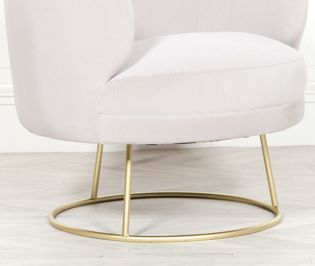 Grey velvet & brass gold accent chair statement chair armchair accent armchair grey