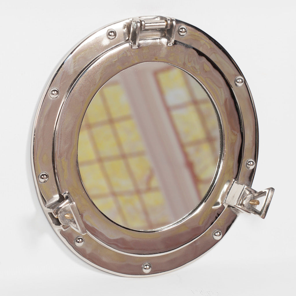 medium porthole mirror silver