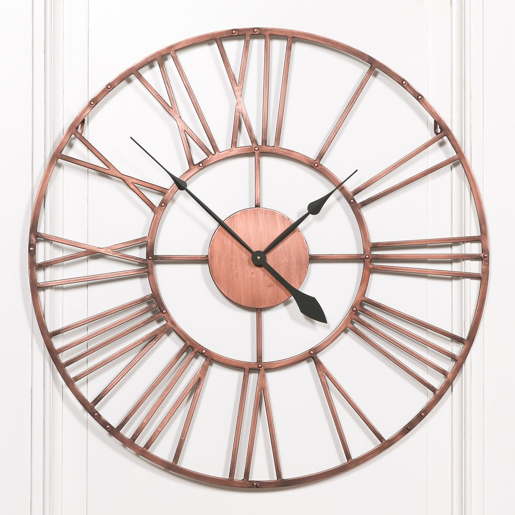 Large skeleton clock copper clock on sale uk